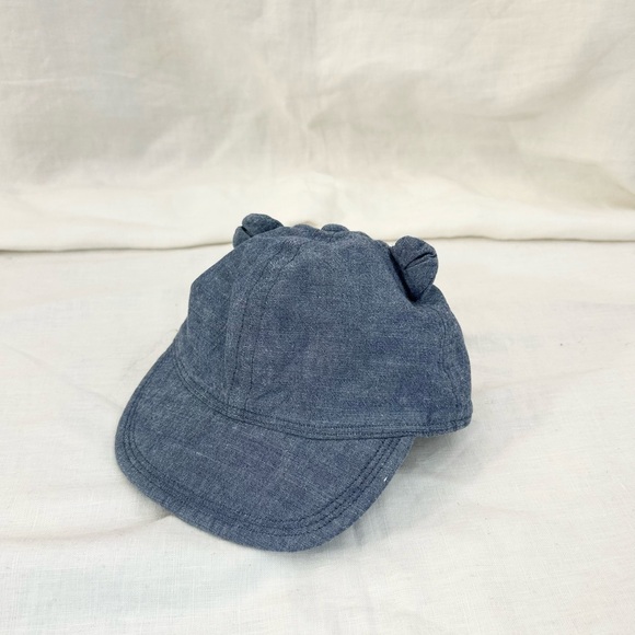 Baby Gap Denim Blue Cap with Bear Ears - Picture 2 of 9